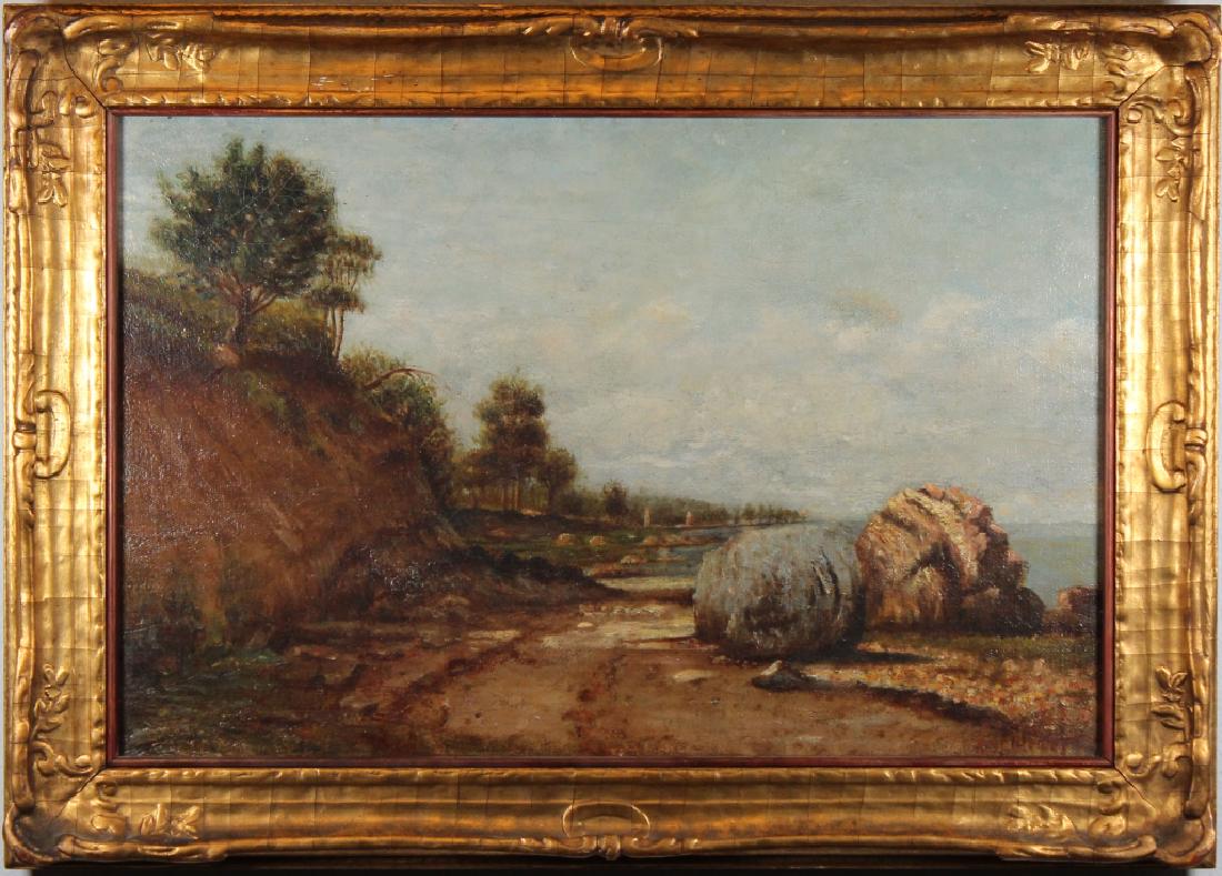 American School, 19th C. Coastal Scene. Signed. (1 of 4)