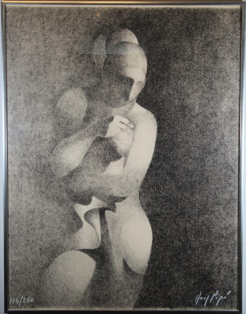 Vintage Abstract Nude Female Figure: Vintage Abstract Nude Female Figure. Signed and numbered 115/260 in lower portion. Overall Size: 27.5 x 21.5 inches.