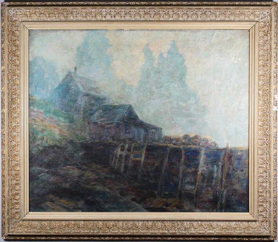 Early 20th C Impressionist Painting of House, Sgnd (1 of 5)