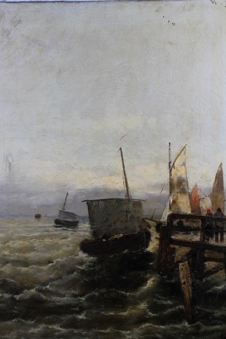 19th C. Signed English School Coastal Scene (1 of 3)