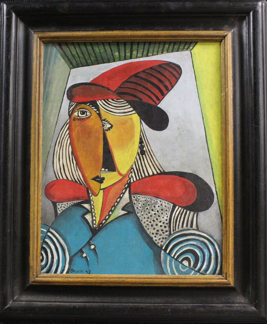 Oriani, Vintage Signed Cubist Abstract Painting (1 of 3)