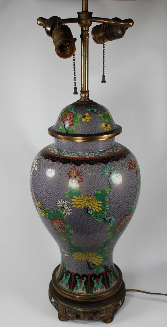 Chinese Cloisonne Style Urn Form Lamp (1 of 2)