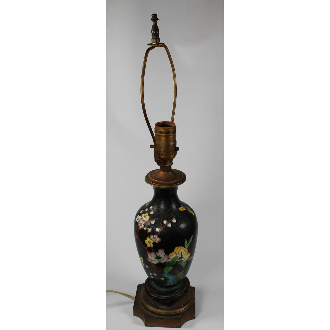 Chinese Cloisonne Urn Form Lamp (1 of 2)