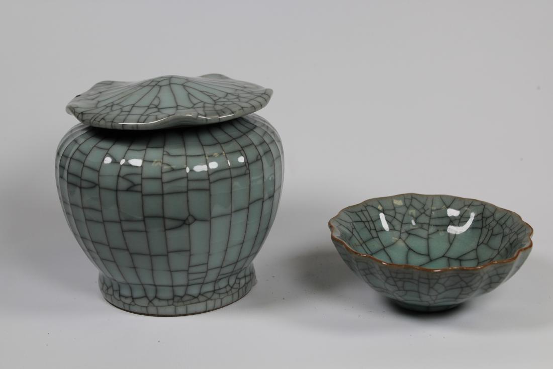 (2) Pieces, Chinese Crackleware Vessels: (2) Pieces, Chinese Crackleware Vessels.