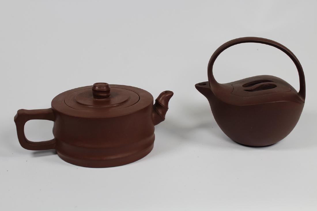 (2) Chinese Zisha Clay Teapots, Signed (1 of 3)