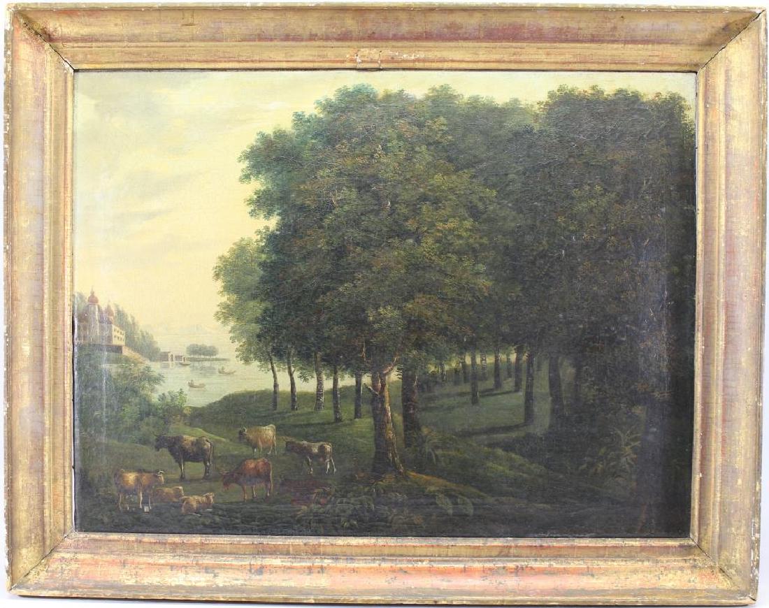 17th C. Painting of Cattle in a Wooded Landscape (1 of 5)