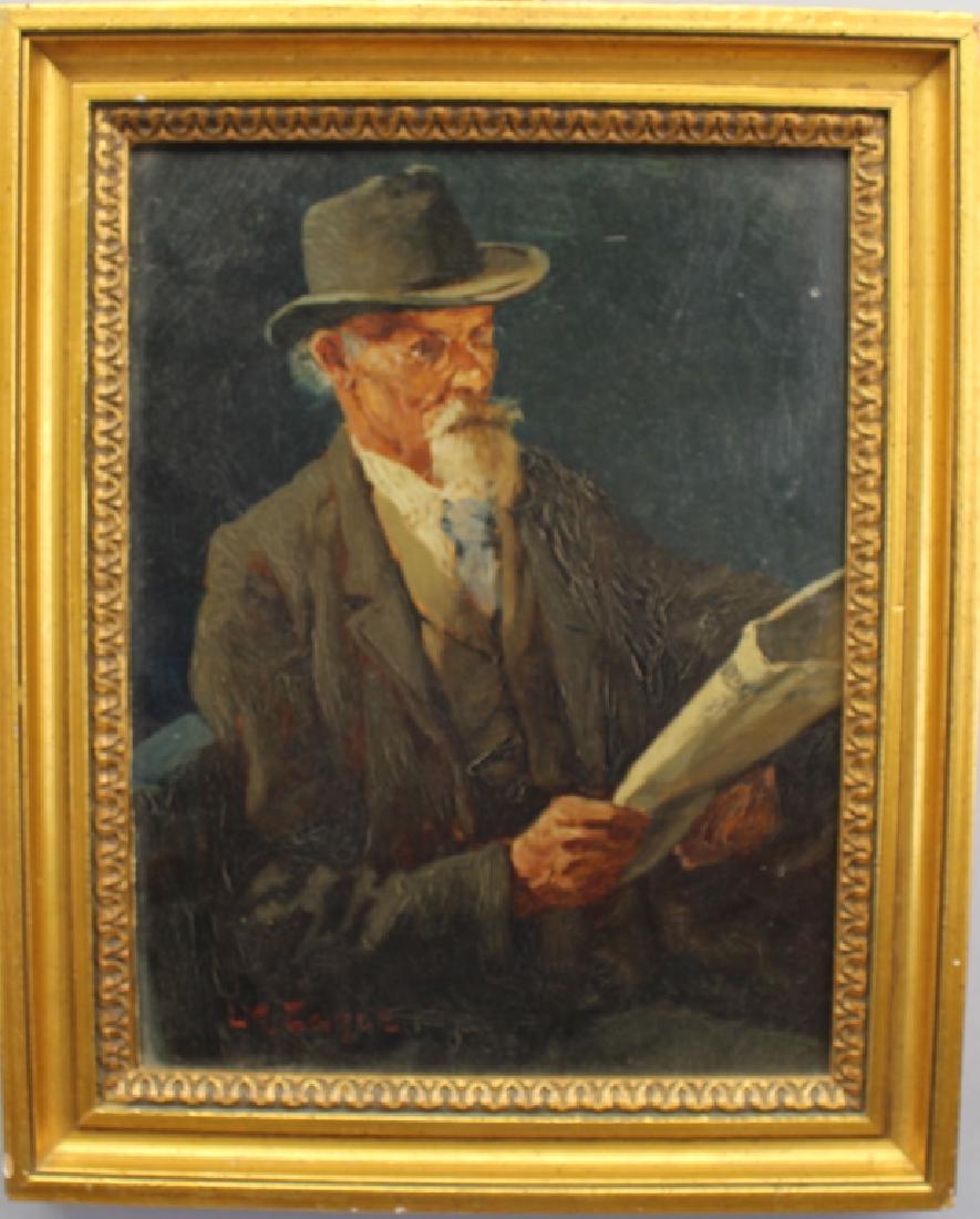 Lawrence Earle (American, 1845 - 1921): Lawrence Earle (Michigan, New York, New Jersey, 1845 - 1921) Portrait of an elderly gentleman. Oil on canvas. Signed lower left. Sight size: 11.5 x 9 in. Overall size: 14.5 x 11.7 in. Earle exhibited