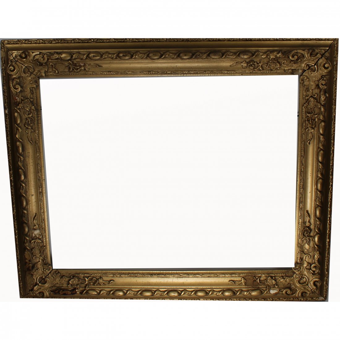 Antique Carved/Gilt Frame: Antique Carved/Gilt Frame. Rabbet size: 18 x 23 in. Overall Size: in.