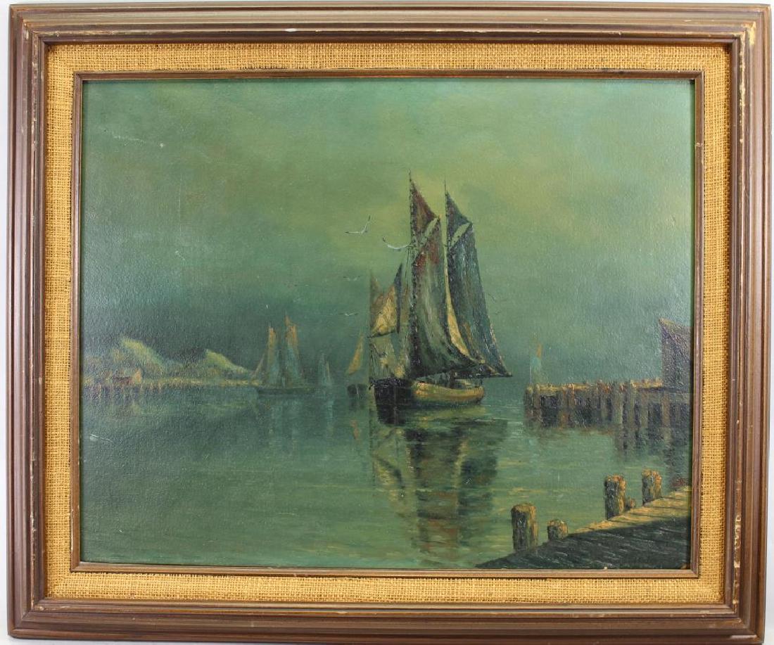 Early 20th C. Harbor Scene, Signed (1 of 5)