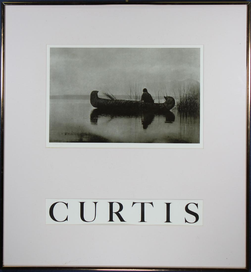 Edward Curtis Photogravure/Poster "Duck Hunter": Edward Curtis Photogravure/Poster "Duck Hunter". Image size: 10.5 x 16 in. Overall framed size: 27.2 x 25.2 in. Framed behind glass.