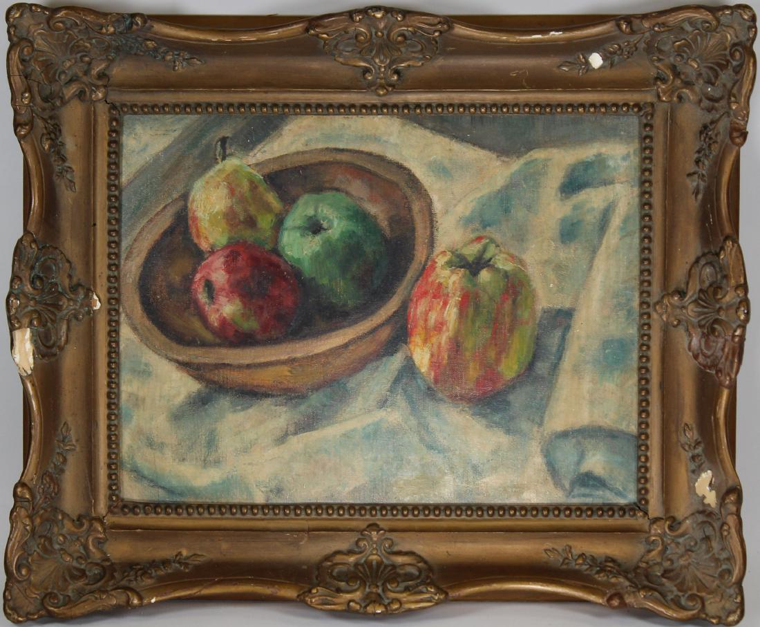 European School, Still Life Bowl of Fruit Painting (1 of 3)