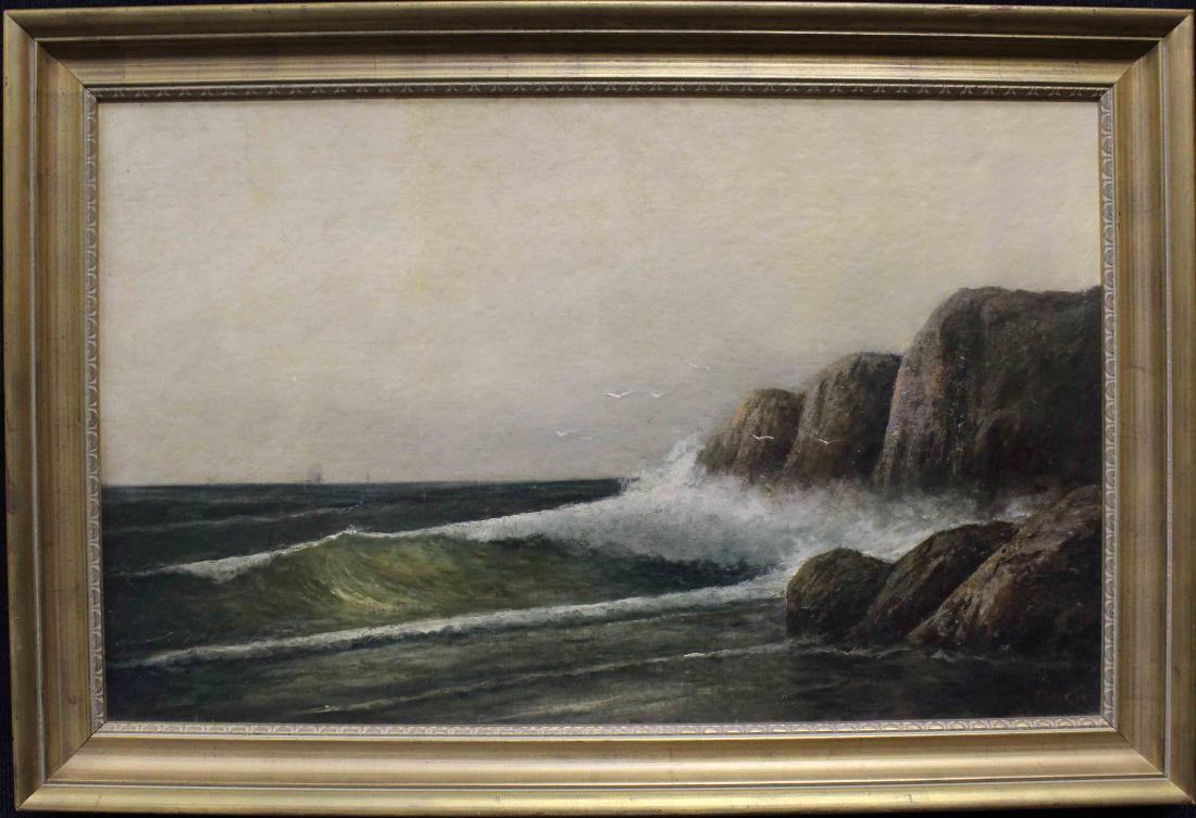 American School, Signed 19th C. Coastal Scene (1 of 3)
