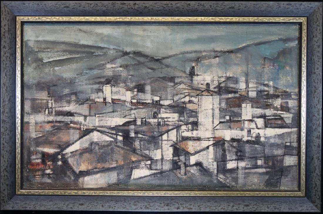 Mid Century Modern Cityscape, Signed (1 of 4)