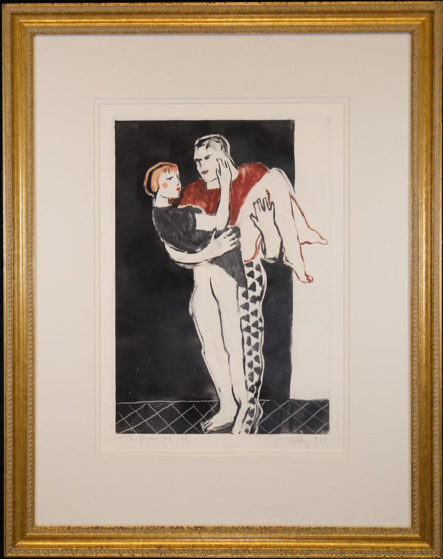 "The Prize One", Signed/Numbered 1/1: Titled lower left. Signed and dated (9.99) lower right. Image Size: 17.25 x 12 in. Overall Size: 27.5 x 22 in. Framed behind glass.