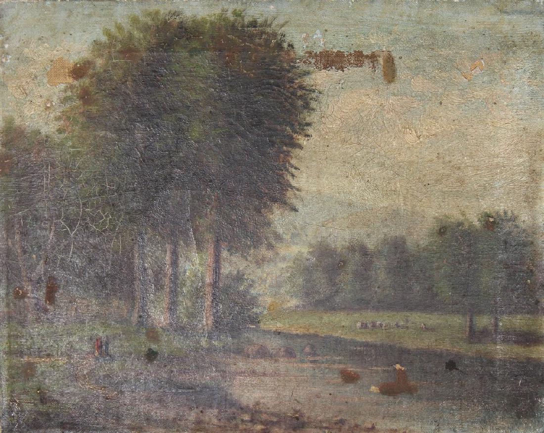 19th C. European School, Figures Near River (1 of 2)