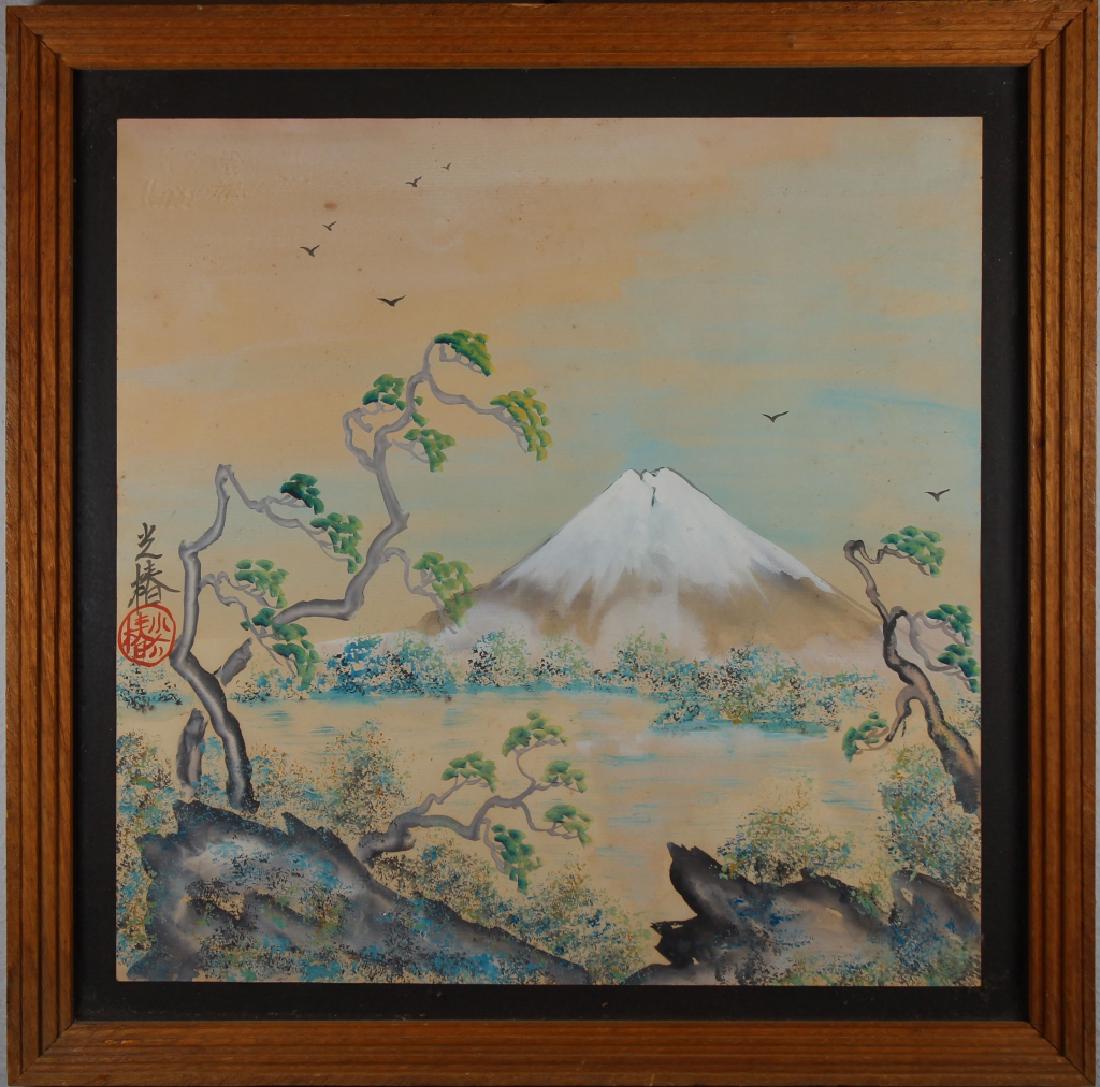 Japanese School Mixed Media of Mt. Fuji (1 of 3)
