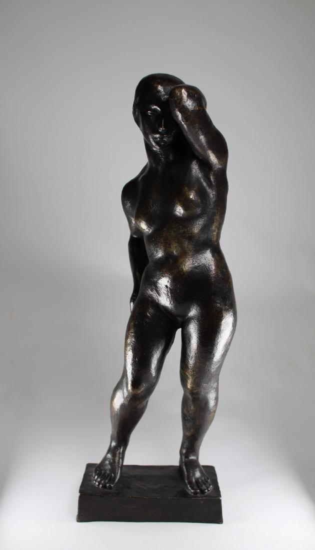 Mario Spampinato (1912 - 2000) "Nude" Bronze: Mario Spampinato (1912 - 2000) Italian/American. "Nude" Bronze. Signed on base. Height: 17.5 in.