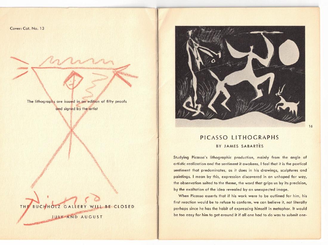 Signed Picasso, Colored Pencil Sketch on Catalog (1 of 10)