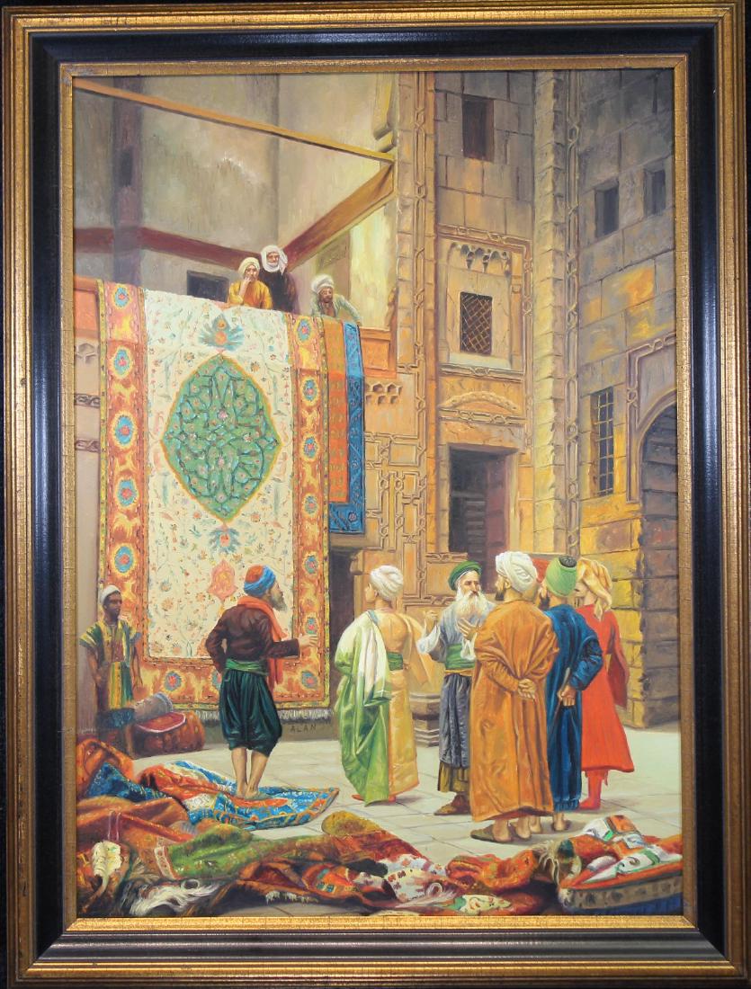 Orientalist Style Rug Seller Scene Painting (1 of 4)