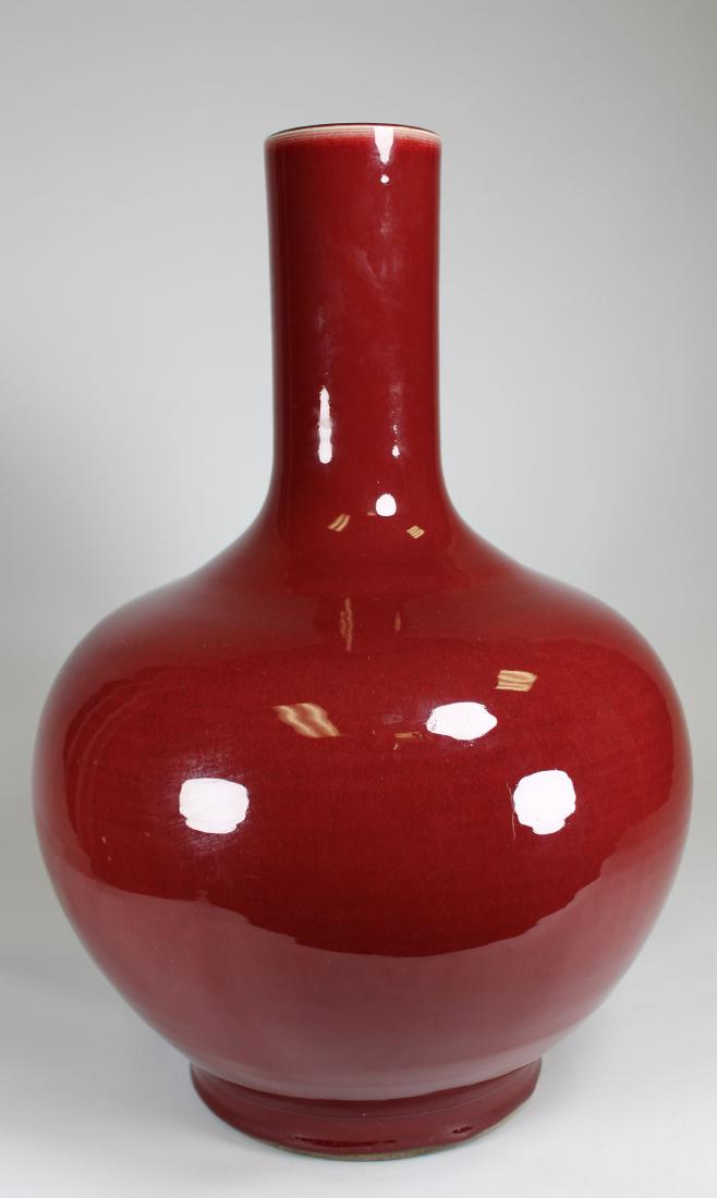 Large Chinese Glazed Terracotta "Arrow" Vase: Large Chinese Glazed Terracotta "Arrow" Vase. With thinning glaze just below the rim of the vase. Height: 17.5 in. Width: 12 in.