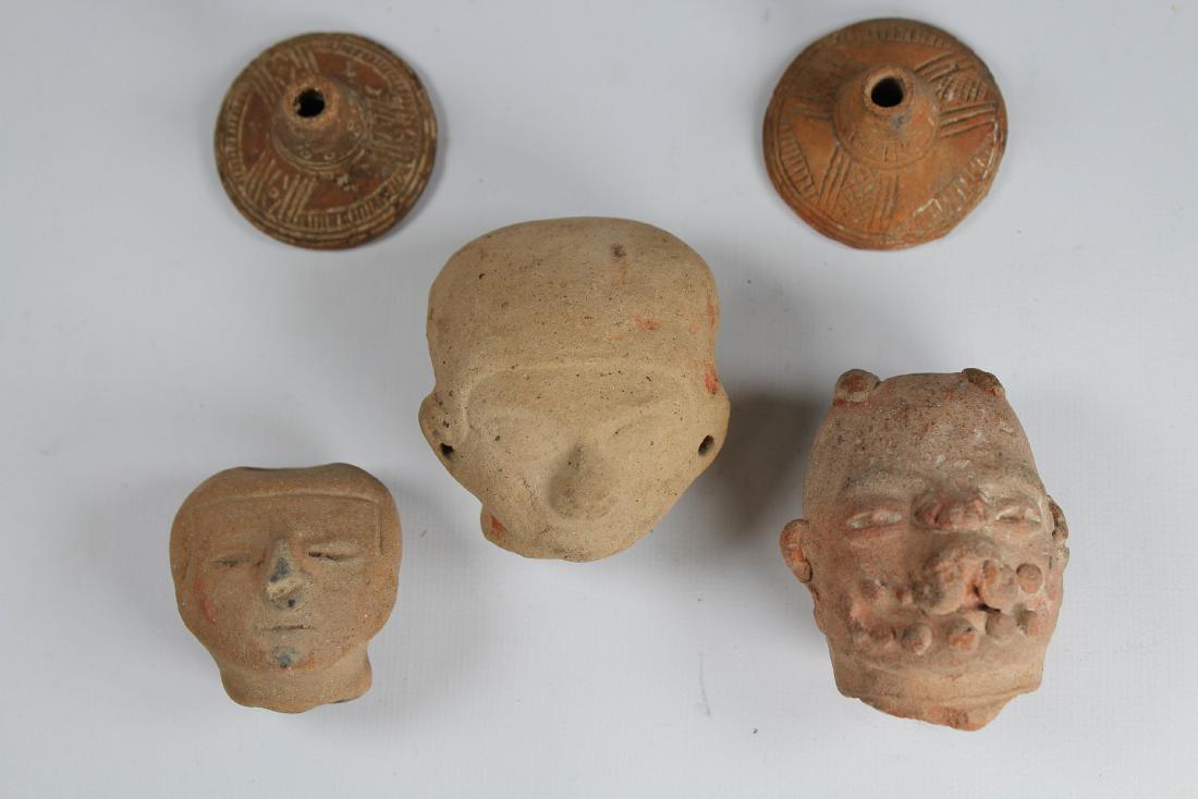 (5) Pre-Columbian Style Pottery Fragments: (5) Pre-Columbian Style Pottery Fragments. Average Height: 2.25 in.