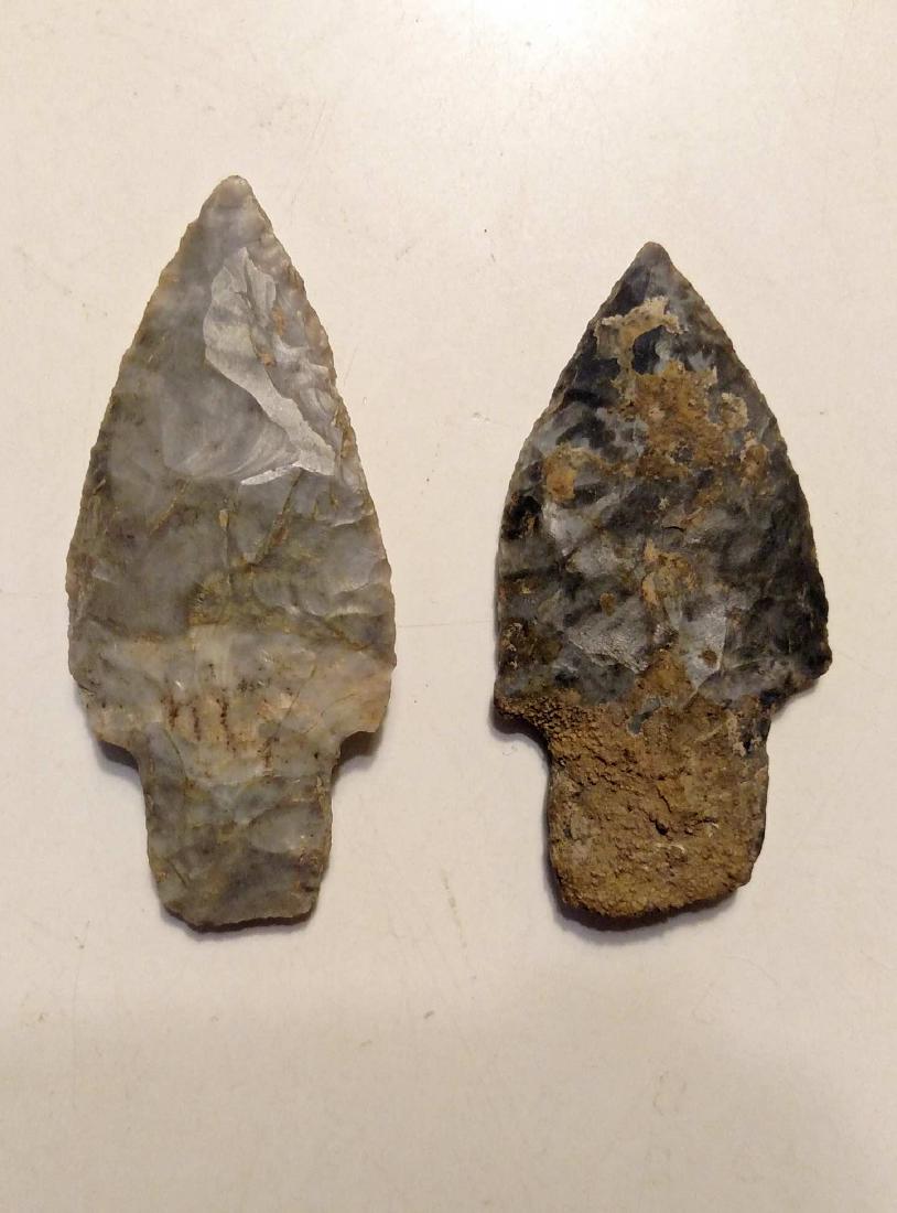 (2) Adena Culture Woodland Period Stemmed Points (1 of 3)