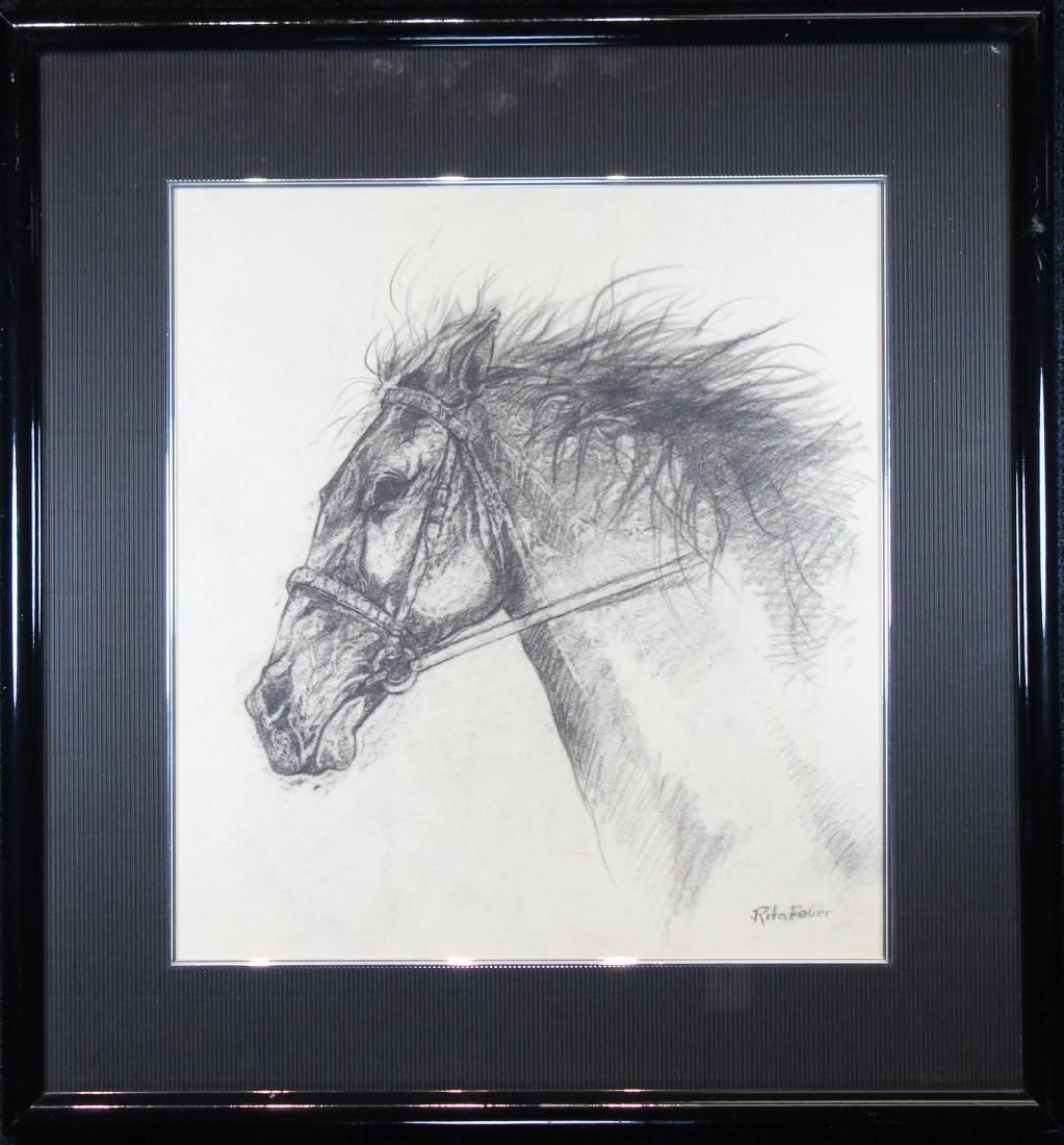 Rita Feuer, Charcoal Drawing of a Horse (1 of 3)