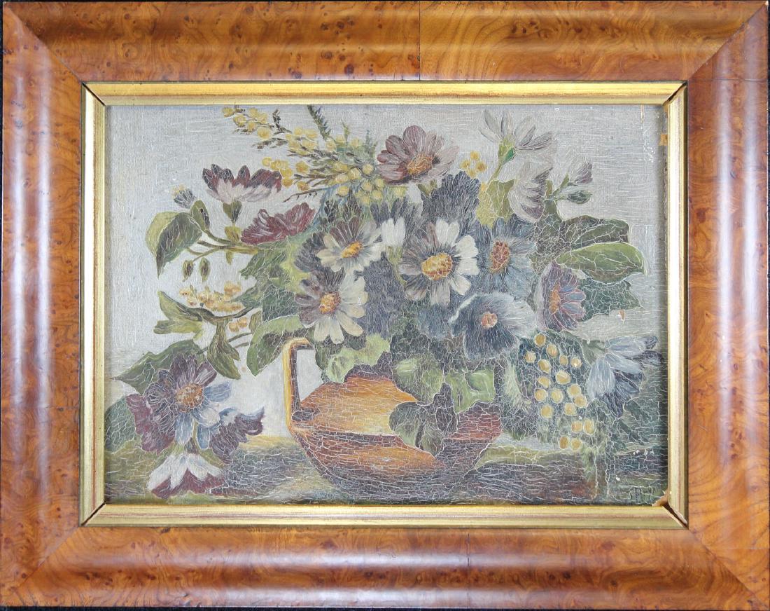 Signed, Antique Still Life Painting: Signed, Antique Still Life Painting. Indistinctly signed lower right. Oil on board. Sight size: 10.5 x 14.5 in. Overall Size: 16 x 20.25 in.