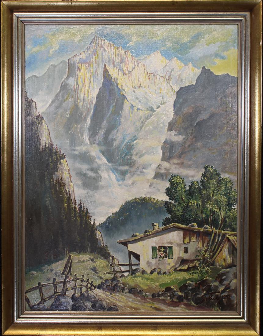 European School, Signed Alpine Landscape (1 of 3)