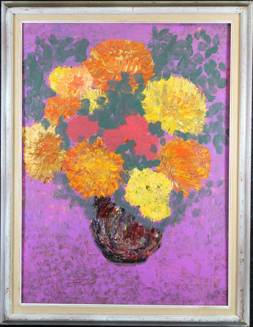 20th C. Impressionist Still Life Painting: 20th C. Impressionist Still Life Painting. Oil on board. Appears to be unsigned. Inscription verso. Sight size: 23 x 17 in. Overall Size: 27.25 x 21 in.