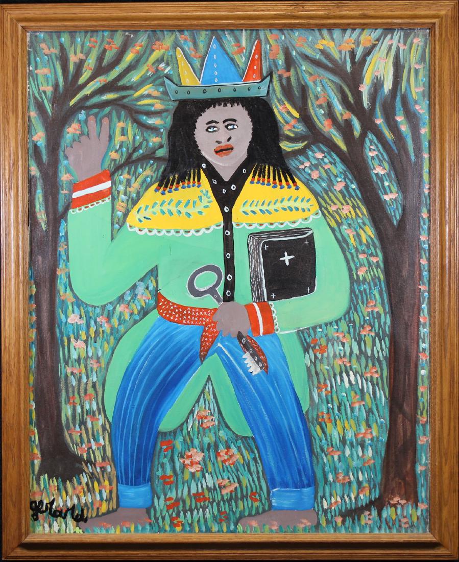 Haitian Folk Art Painting, "Papa Legba"  20th C. (1 of 4)