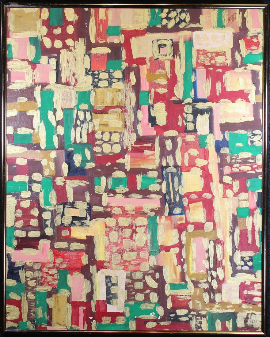 20th C. Abstract Oil on Canvas Painting, Signed: 20th C. Abstract Oil on Canvas Painting, Signed Indistinctly.Size: 30.25 x 24.25 in.