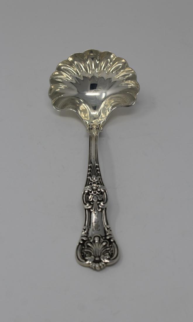 Tiffany & Co. "English King" Sterling Ladle: Tiffany & Co. "English King" pattern Sterling Ladle. Stamped 'Tiffany&Co. Sterling Pat. 1885M' on handle. Total Weight: 3.63 ozt Length: 7.25 in.