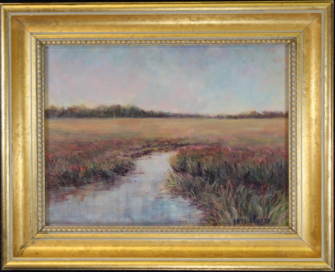 American School, Signed Landscape Painting: American School, Signed Landscape Painting of an inlet. Oil on canvas. Dated and indistinctly signed lower right.