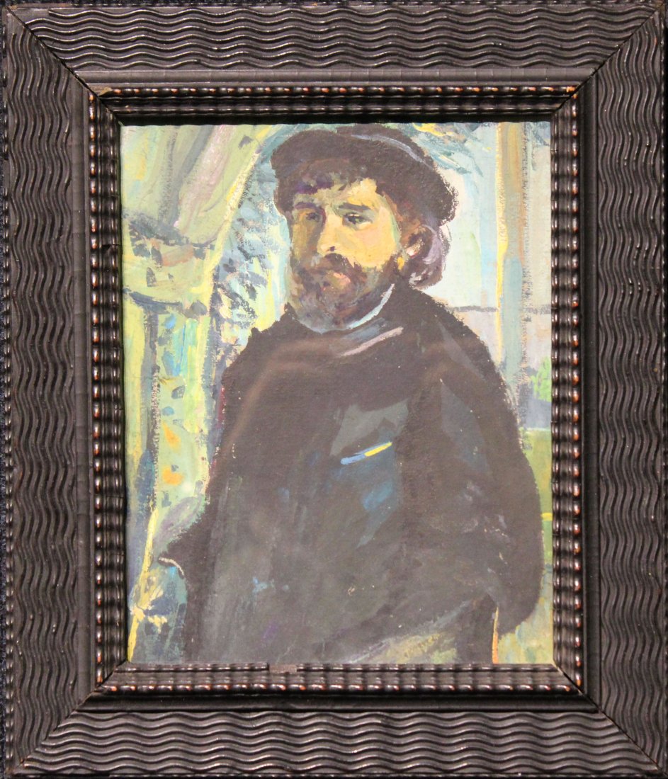 European School, Impressionist Portrait of a Man: European School, Impressionist Portrait of a Man. Oil on board. Appears to be unsigned. Sight size: 8.75 x 7 inches. Provenance: Private Florida collection.