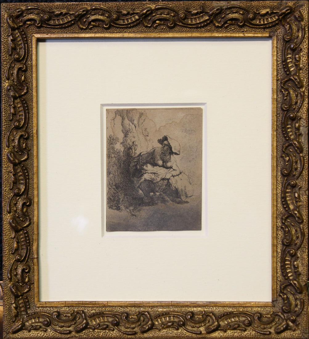 After Rembrandt, Framed Print: After Rembrandt, Framed Print. Image size: 3.25 x 2.75 inches.