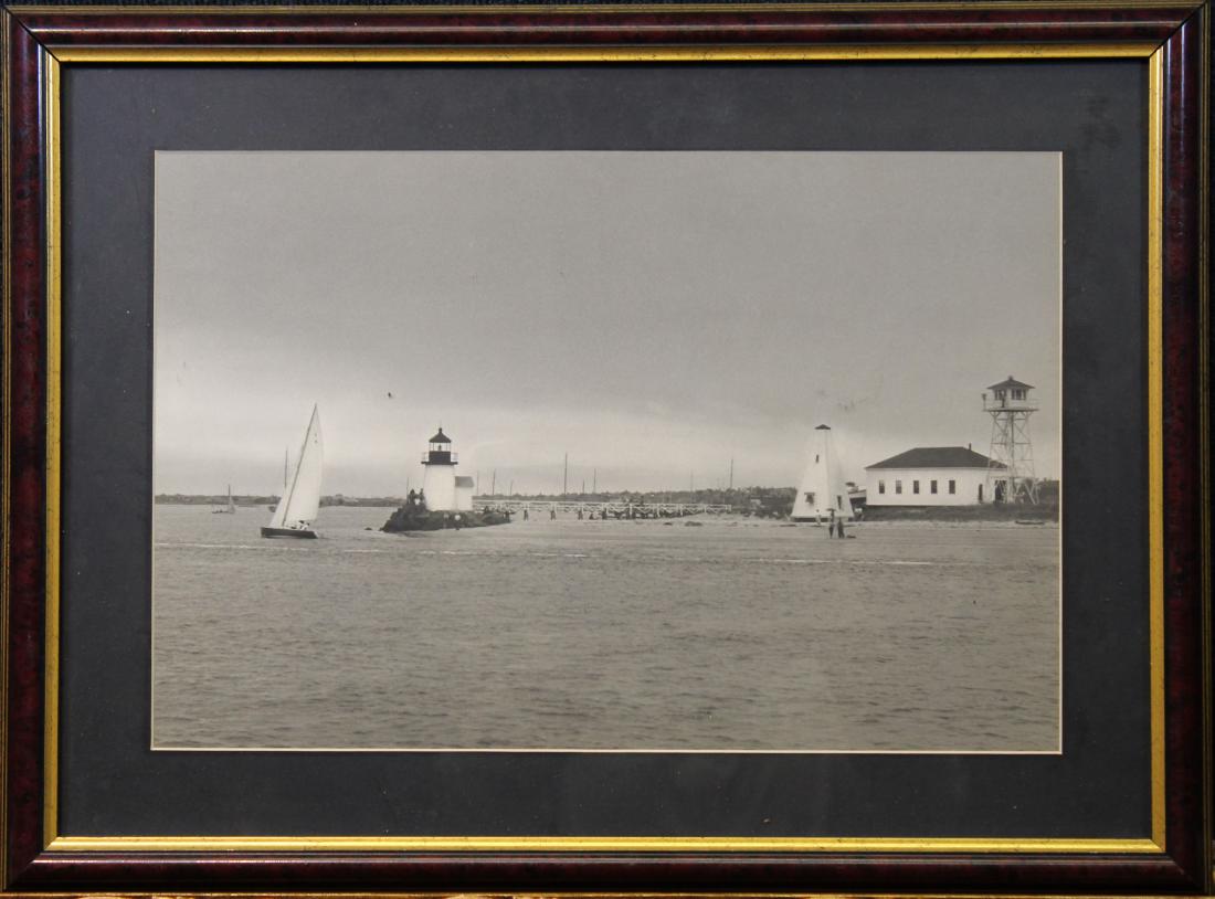 Brant Point Lighthouse Nantucket Massachusetts: "Brant Point Lighthouse Nantucket Massachusetts" Framed photograph by Lester Lee Cole. Titled verso. Image size: 12.5 x 18.5 inches.
