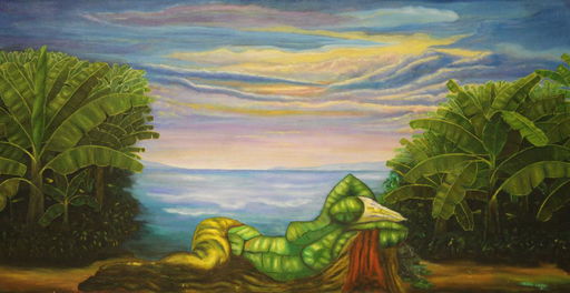 Nixon Leger Signed Tropical Landscape Painting Jun 09 2019
