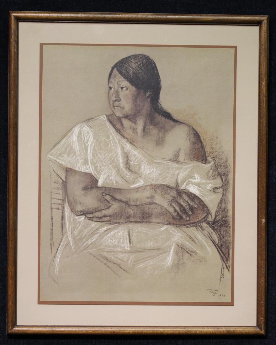 Francisco Zuniga (Mexico, 1912 - 1998) Color Litho: Francisco Zuniga (Mexico, 1912 - 1998) Color Lithograph. Bio verso. Sight Size: 25 x 18.5 in. Overall Size: 31.5 x 25.5 in. Framed behind glass.