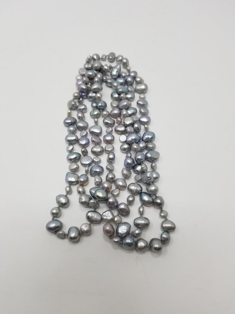 Strand of Silver Freshwater Pearls - 60 in.: Length: 60 in. Approx. Pearl Sizes: 4 - 8 mm