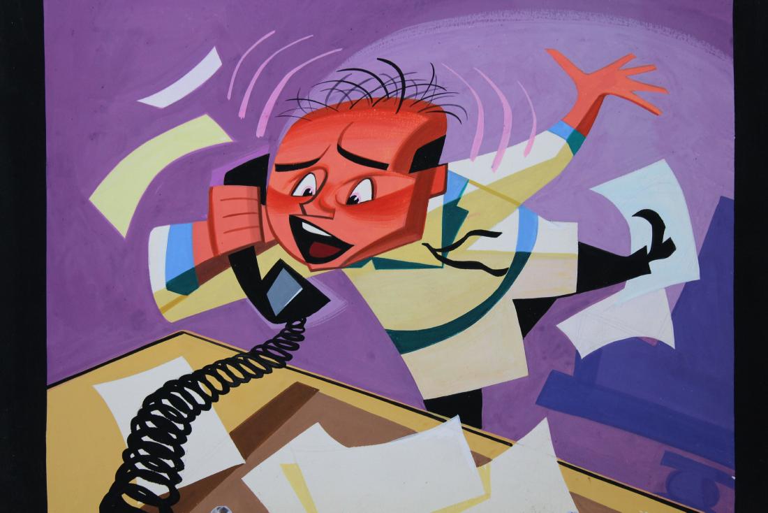 Richard S. Reihm (1927 - 2012) Illustration: Mixed Media on Illustration Board. Overall Size: 9.25 x 11 in. Unframed.