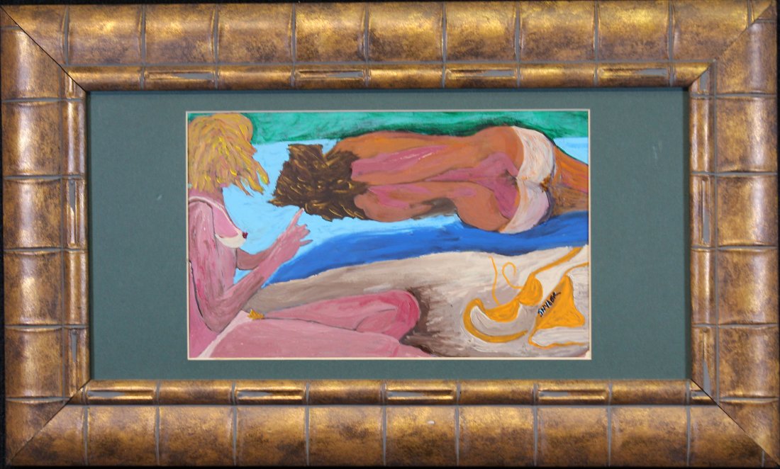 Snyder, Signed Painting of Nude Women: Snyder, Signed Painting of Nude Women. Oil on board. Titled and dated 1983 verso. Signed lower right. Sight size: 8 x 13 inches.