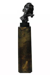 David Aronson (Massachusetts, New York, 1923 - 2015): David Aronson (Massachusetts, New York, 1923 - 2015) Important Bronze Sculpture with large original pedestal. Signed on the backside. Provenance: Private New York City Collection. Total height of bron