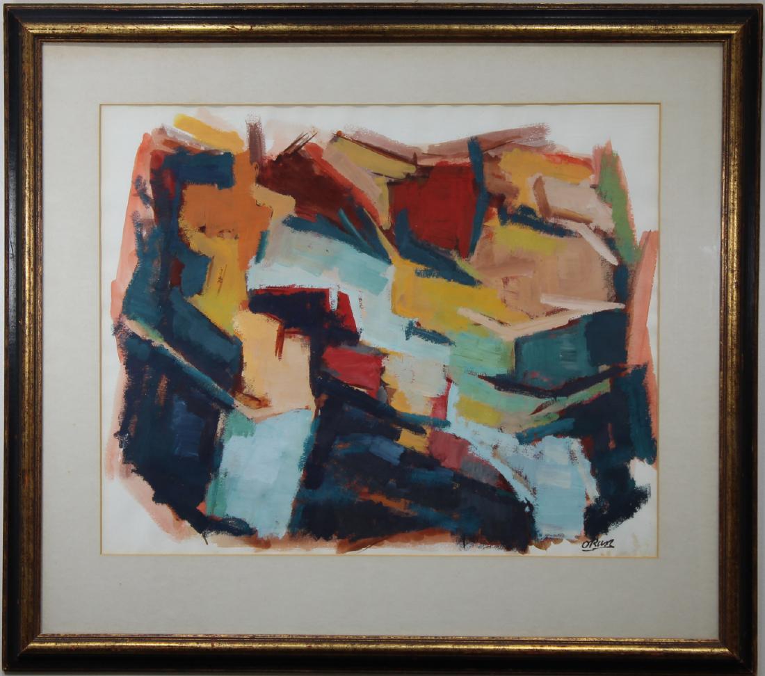 Signed, Mid Century Modern Abstract Painting (1 of 3)