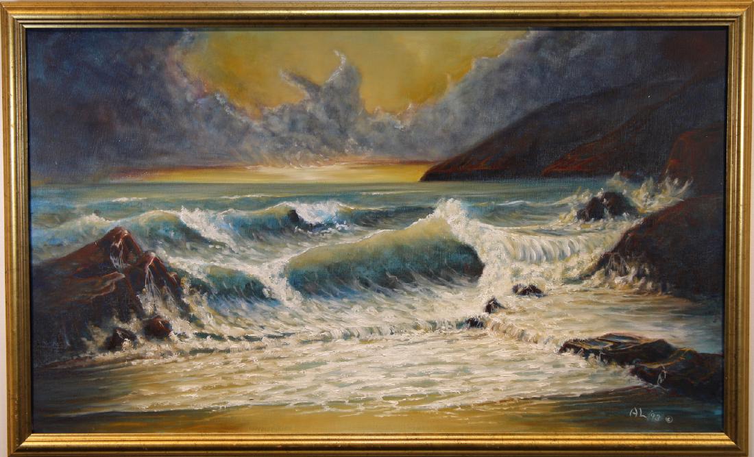 Signed, 20th C. American School Coastal Painting (1 of 4)
