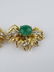 18K Gold Cabochon Emerald & Diamond Earrings - 3