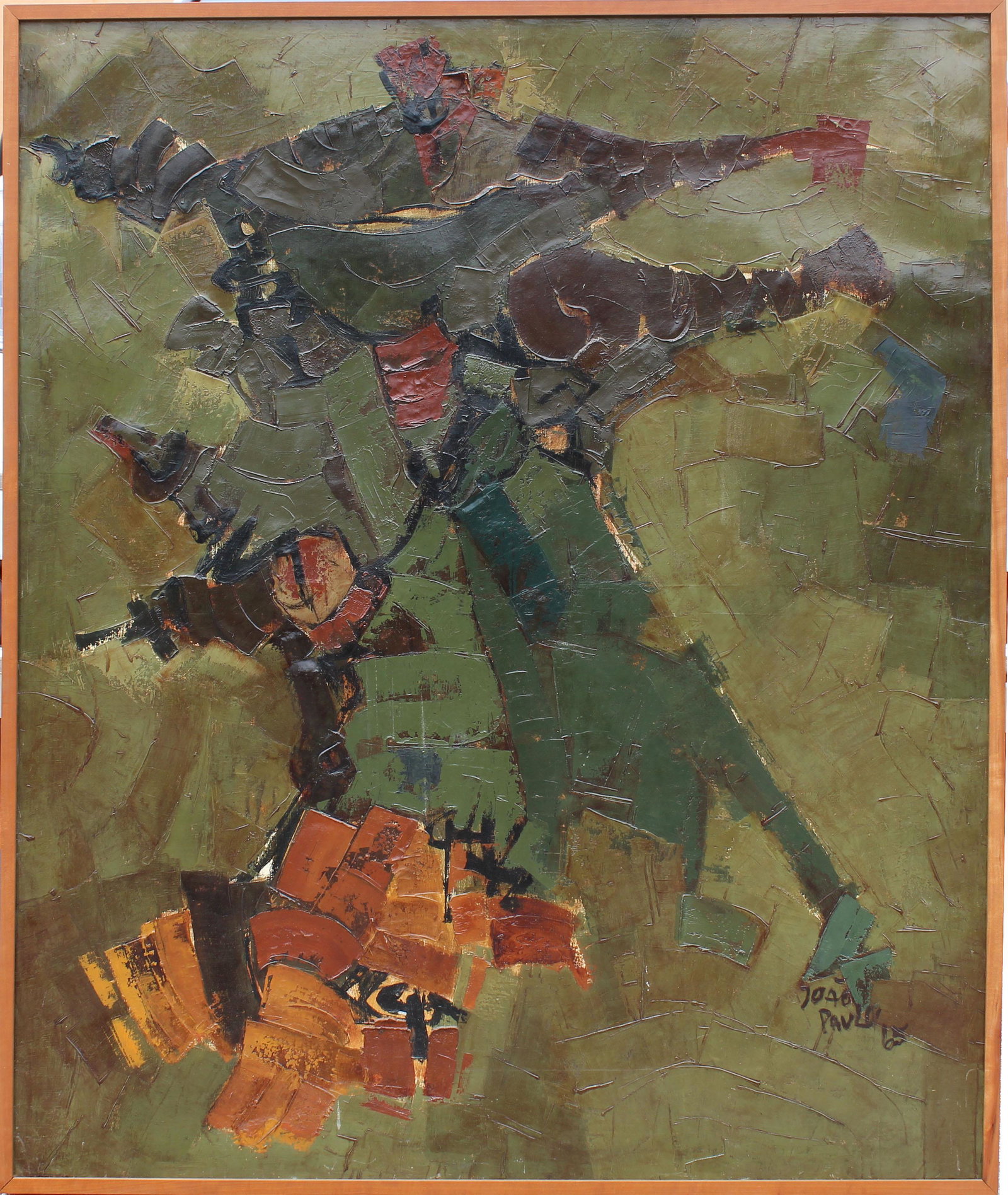 Joao Paulo, 1965 Large Abstract Painting: Joao Paulo, 1965 Large Abstract Painting. Oil on canvas. Inscribed verso. Signed and dated lower right. Size: 39 x 47 inches.