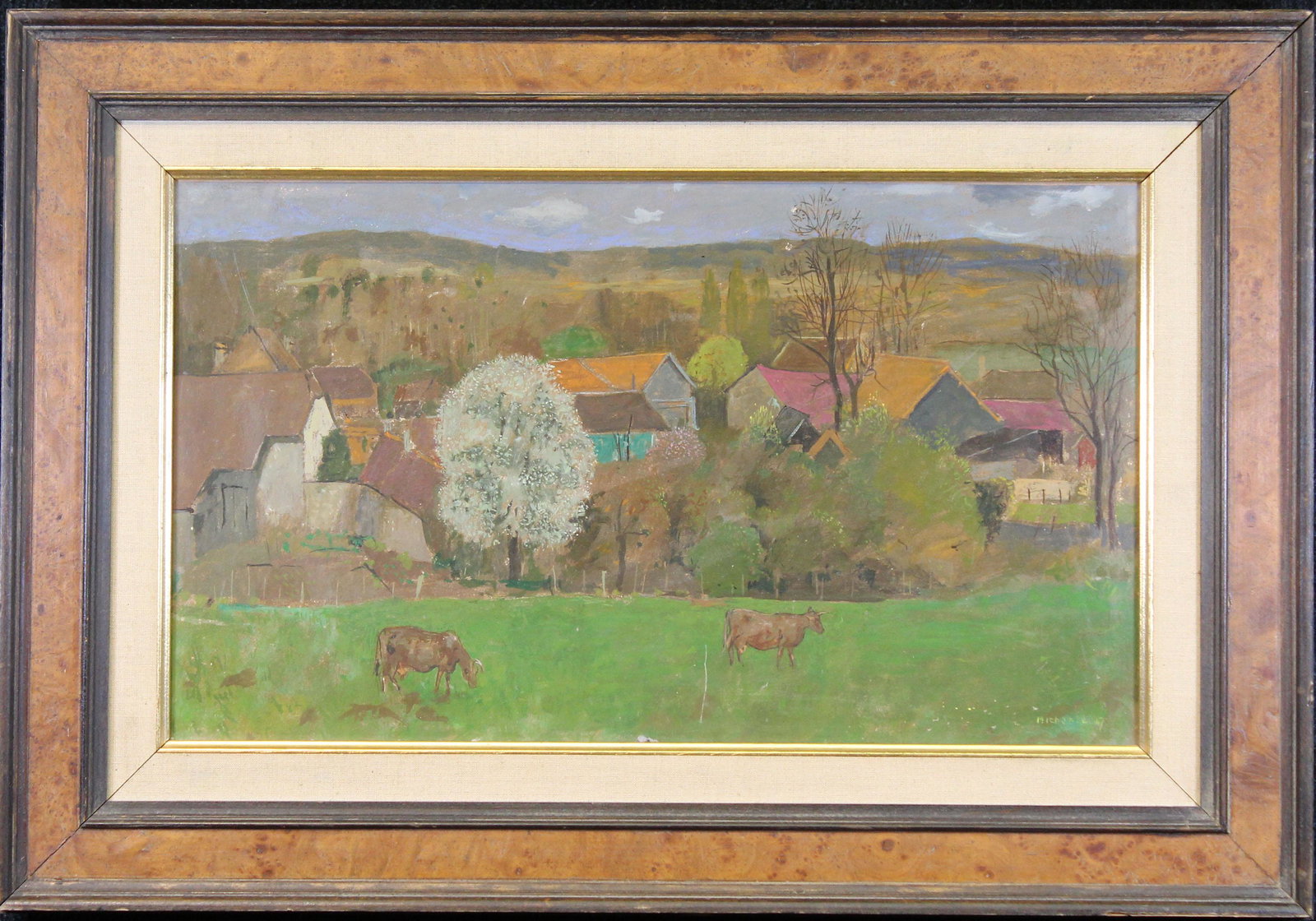 Gregoire Michonze (1902 - 1982): Gregoire Michonze (France, Romania, Russian Federation, 1902 - 1982). Landscape painting. Oil on canvas. Signed lower right. Oil on Canvas. Sight Size: 10 x 17.5 in. Overall Size: 16.5 x 23.5 in.