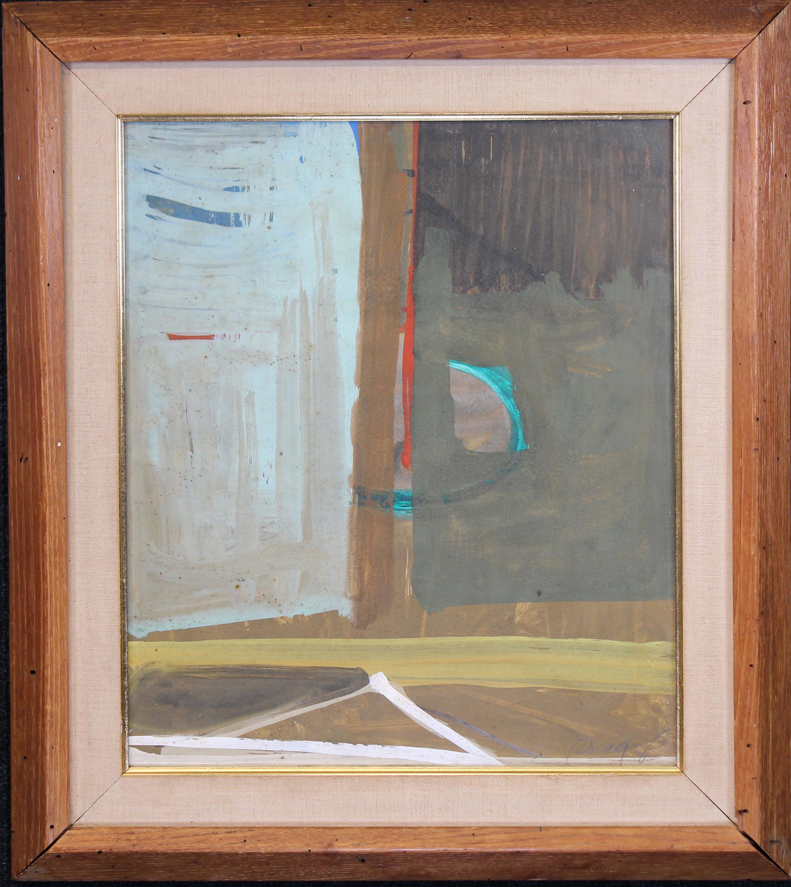 "Rain in the City" NY, Signed Abstract Painting: "Rain in the City" NY, Signed Abstract Painting. Gouache/Paper. Signed "Prager" lower right. Original label verso. Sight Size: 14.25 x 12.25 in. Overall Size: 20 x 17.75 in. Framed behind glass.
