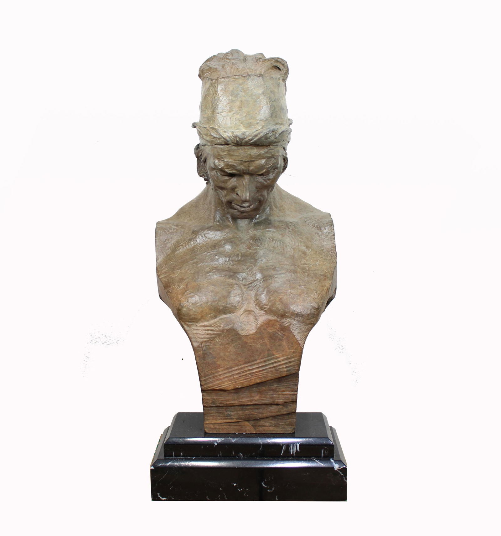 Richard McDonald (b. 1946) "Nureyev Bust": Richard McDonald (California, b. 1946) Bronze "Nureyev Bust". Numbered (34/90). Inscribed on backside. Overall height: 18.5 inches. MacDonald recently gained recognition for sculpting Flair Across Ame